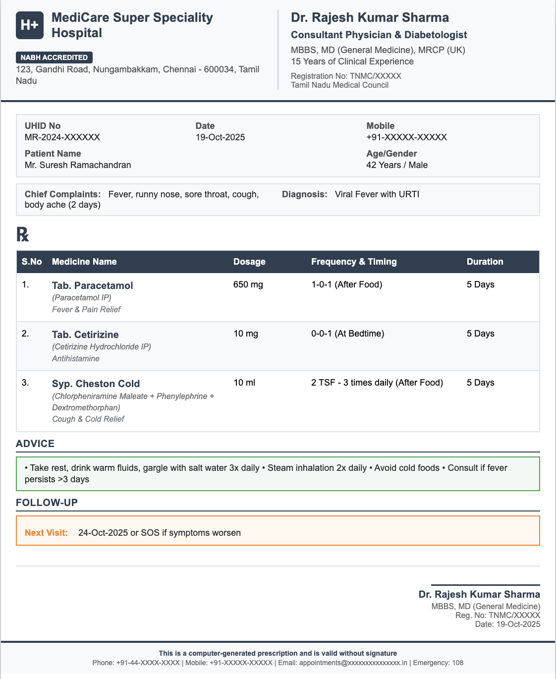 ABDM-compliant e-prescription with safety checks